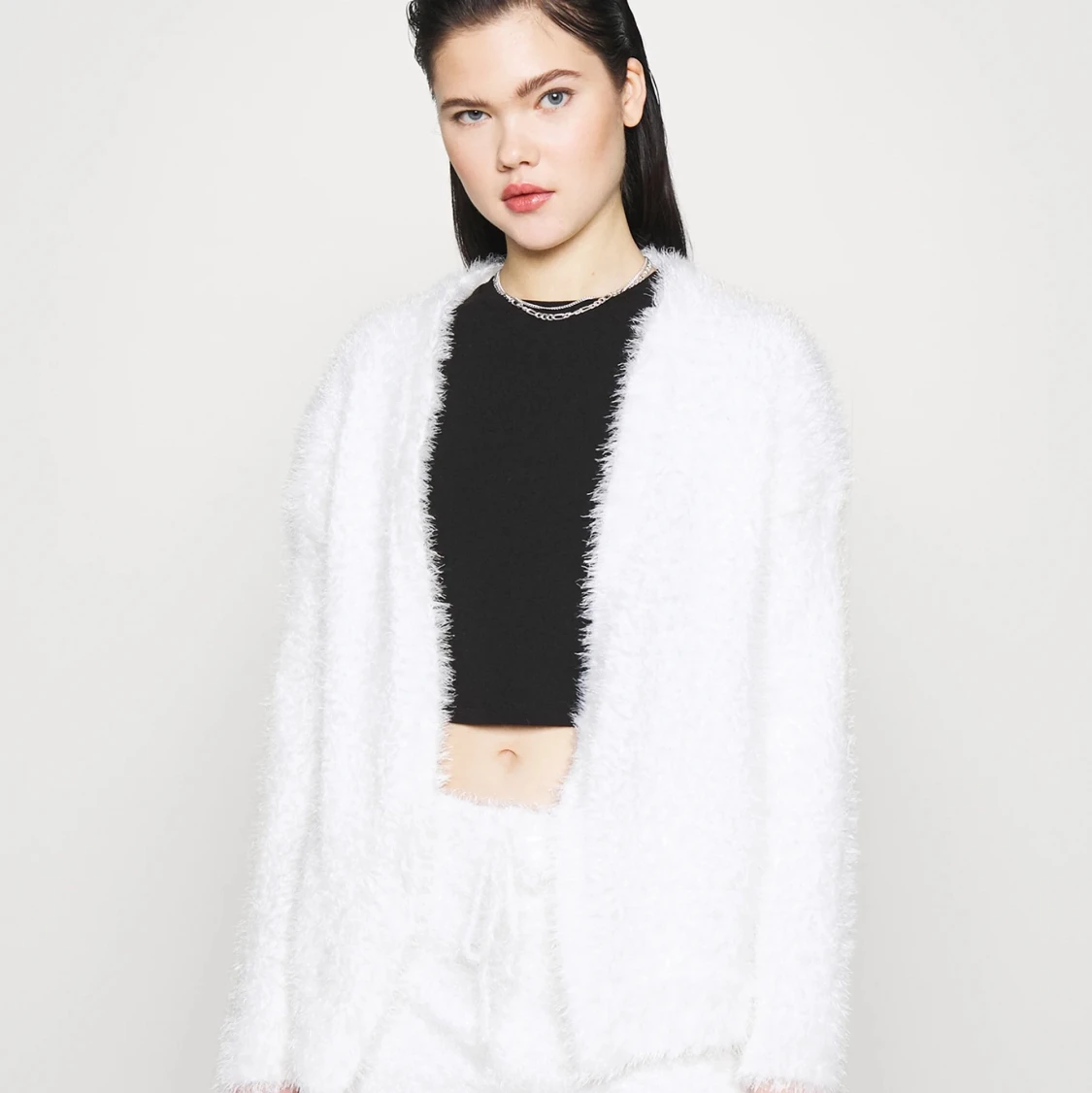 Miss selfrigde tröja fluffig vit - 90