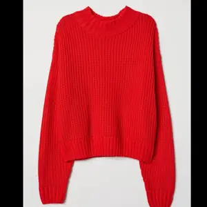 Slutsåld röd stickad tröja från hm. Storlek S. 70kr frakten är inräknad i priset❤️