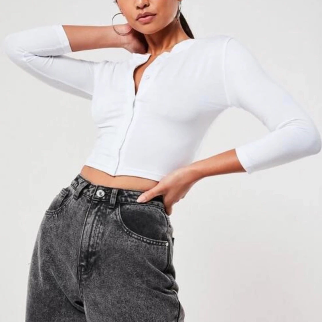 Vit button down tröja - 90