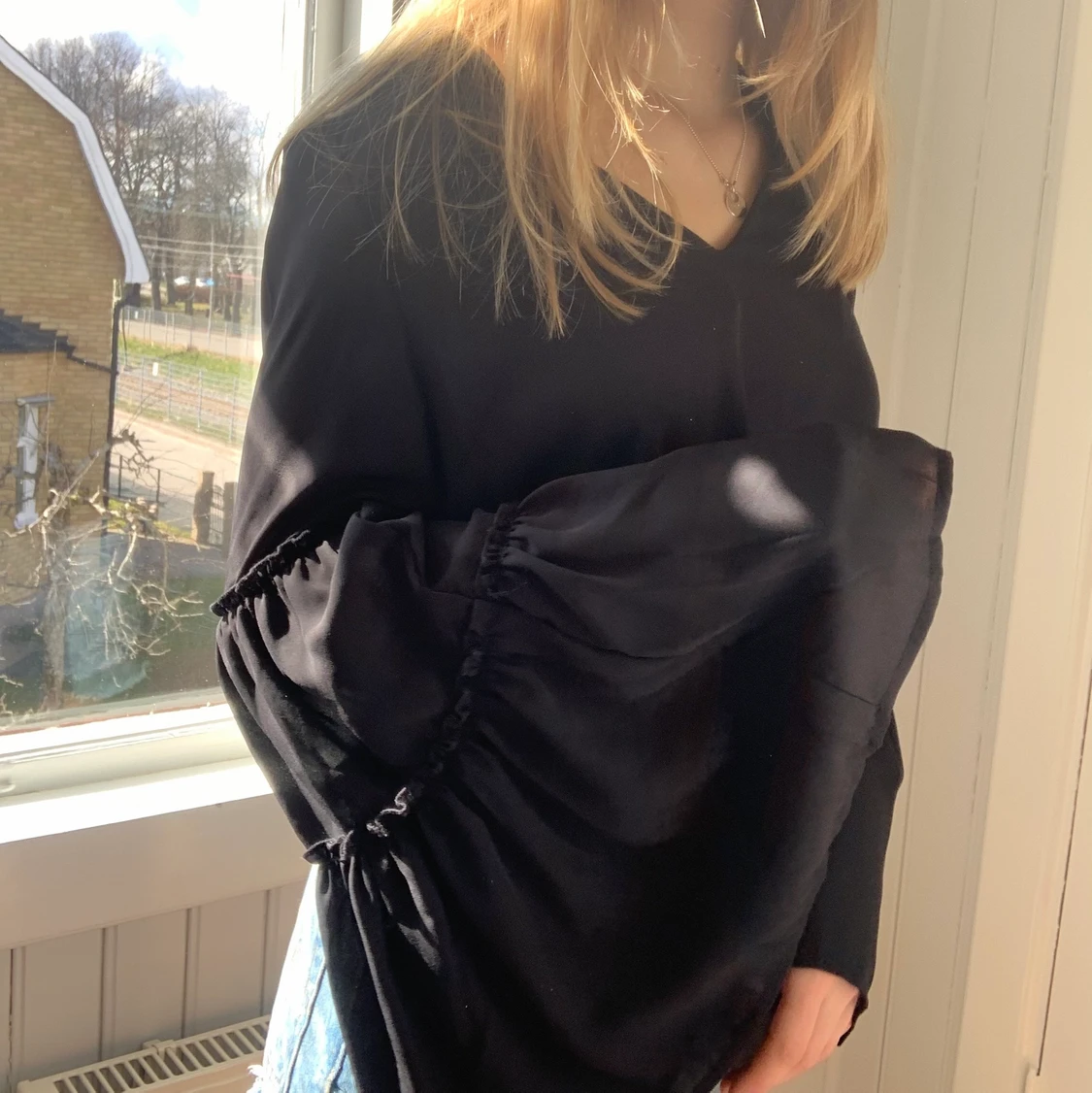 Blus med vida ärmar - 90