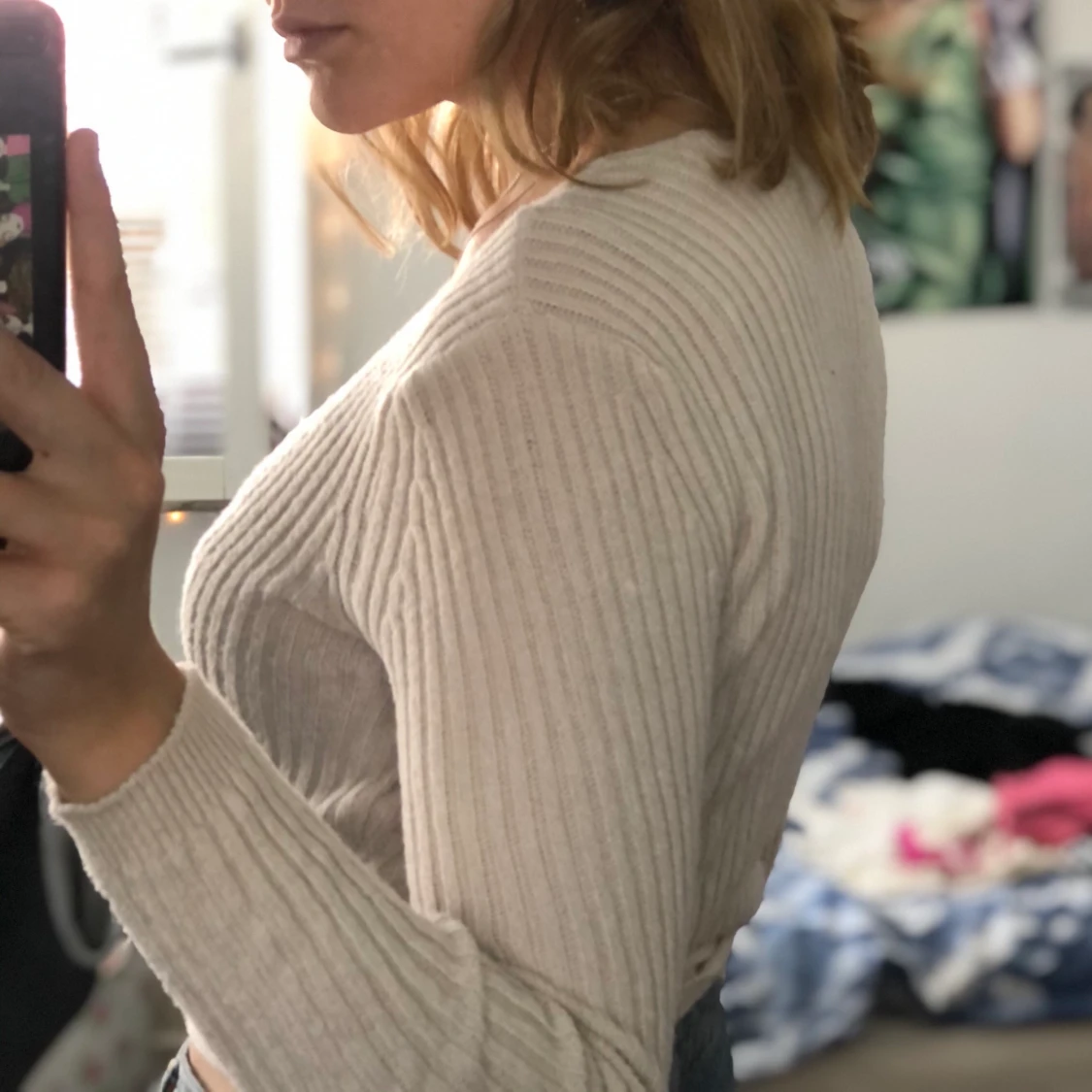 ribbad beige kofta - 90