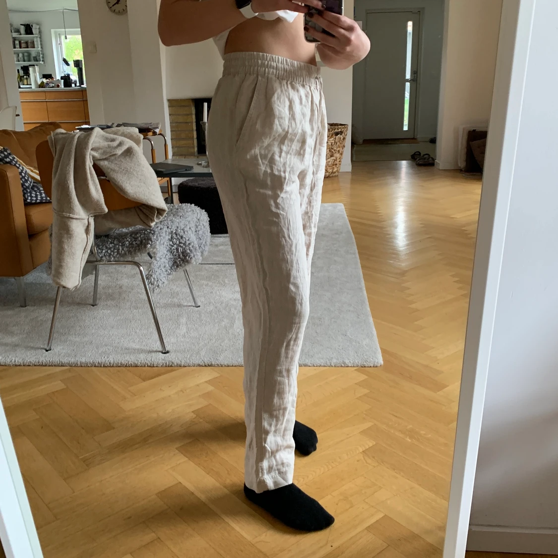 Linne byxor från H&M  - 90