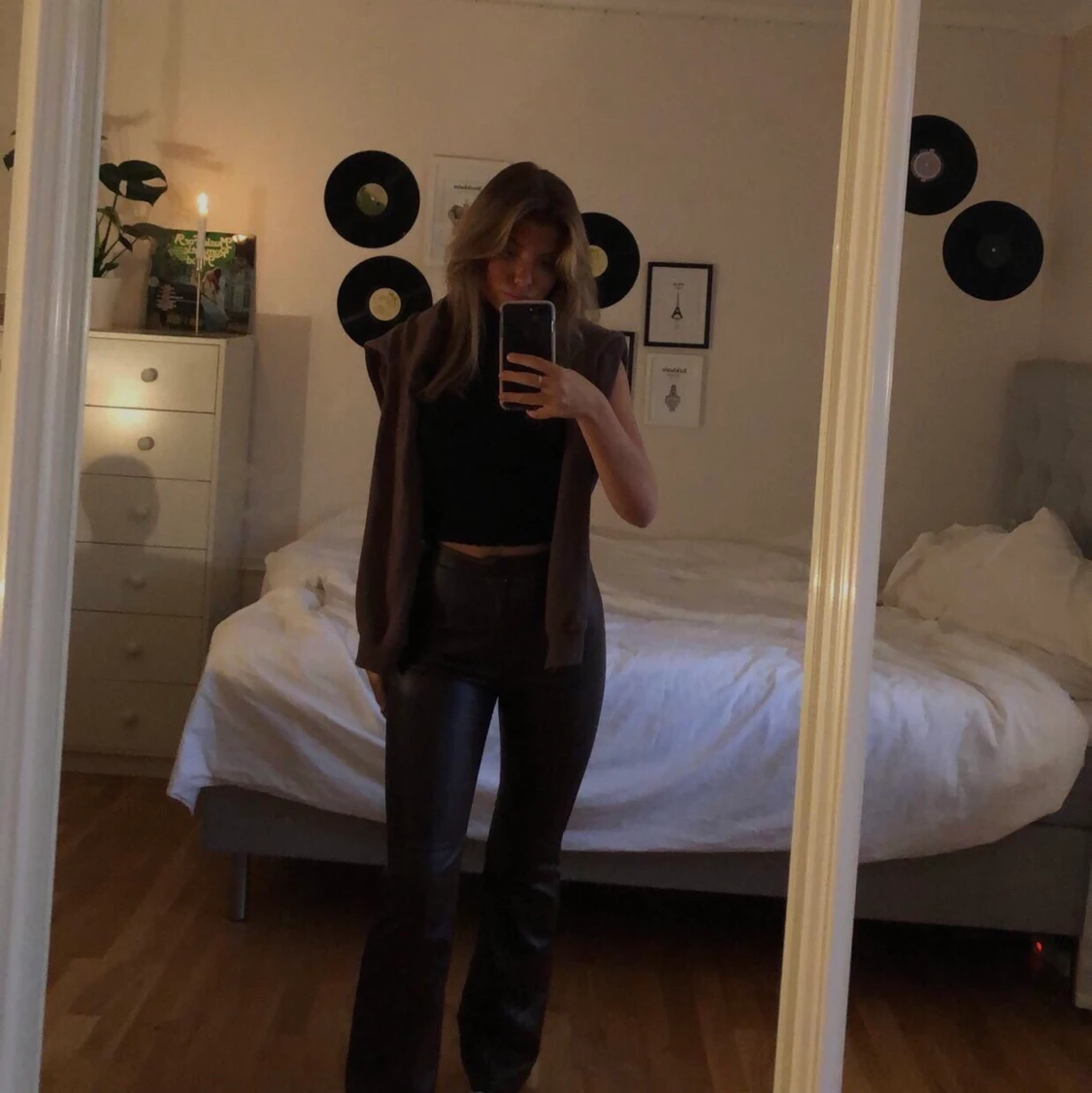 Bruna läderbyxor - 91