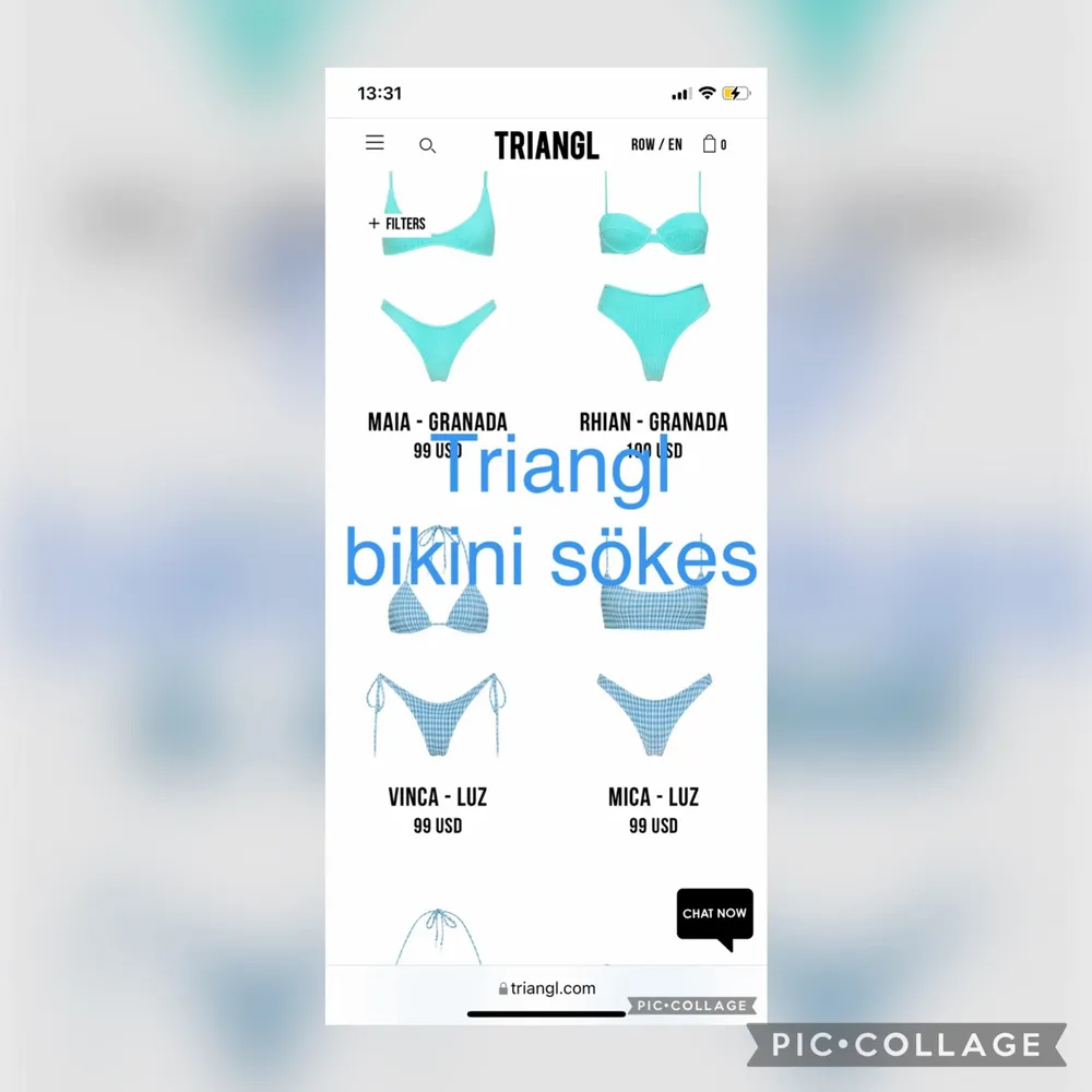 Söker bikini ifrån märket triangl. Gärna att bikinin är i nyskick eller oanvänd. Storlek S eller M. Skicka gärna ett meddelande om ni har någon💓💓Modell och färg spelar ingen större roll 💓💓. Övrigt.