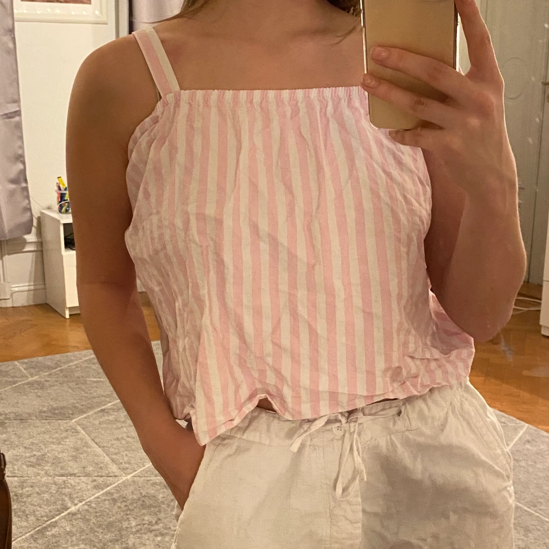 Super gullig pastell rosa/vit topp💕