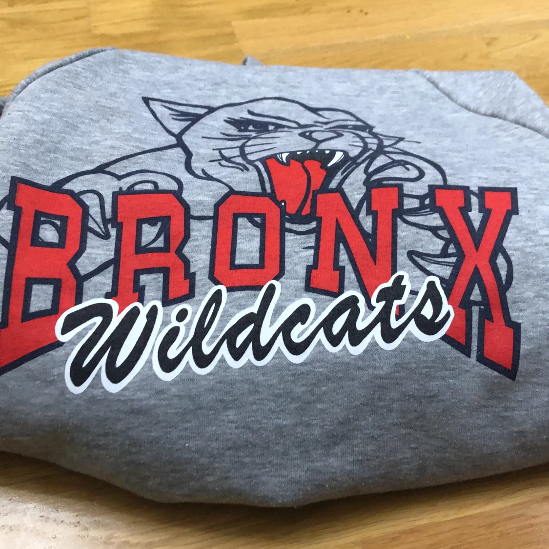 Grå Hoodie med tryck - 90