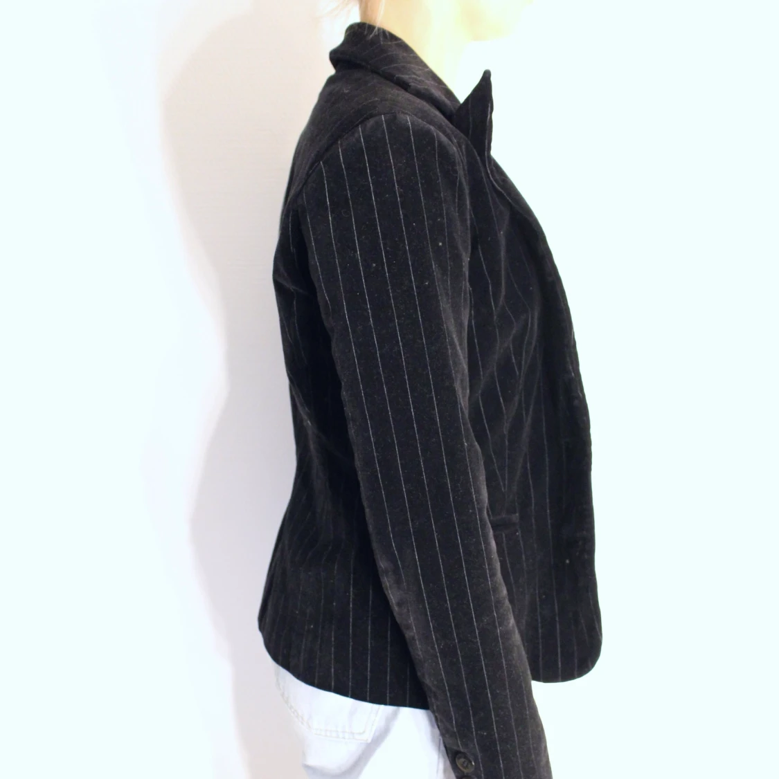 Vintage Sammets kavaj med vita ränder 🖤🤍 - 90