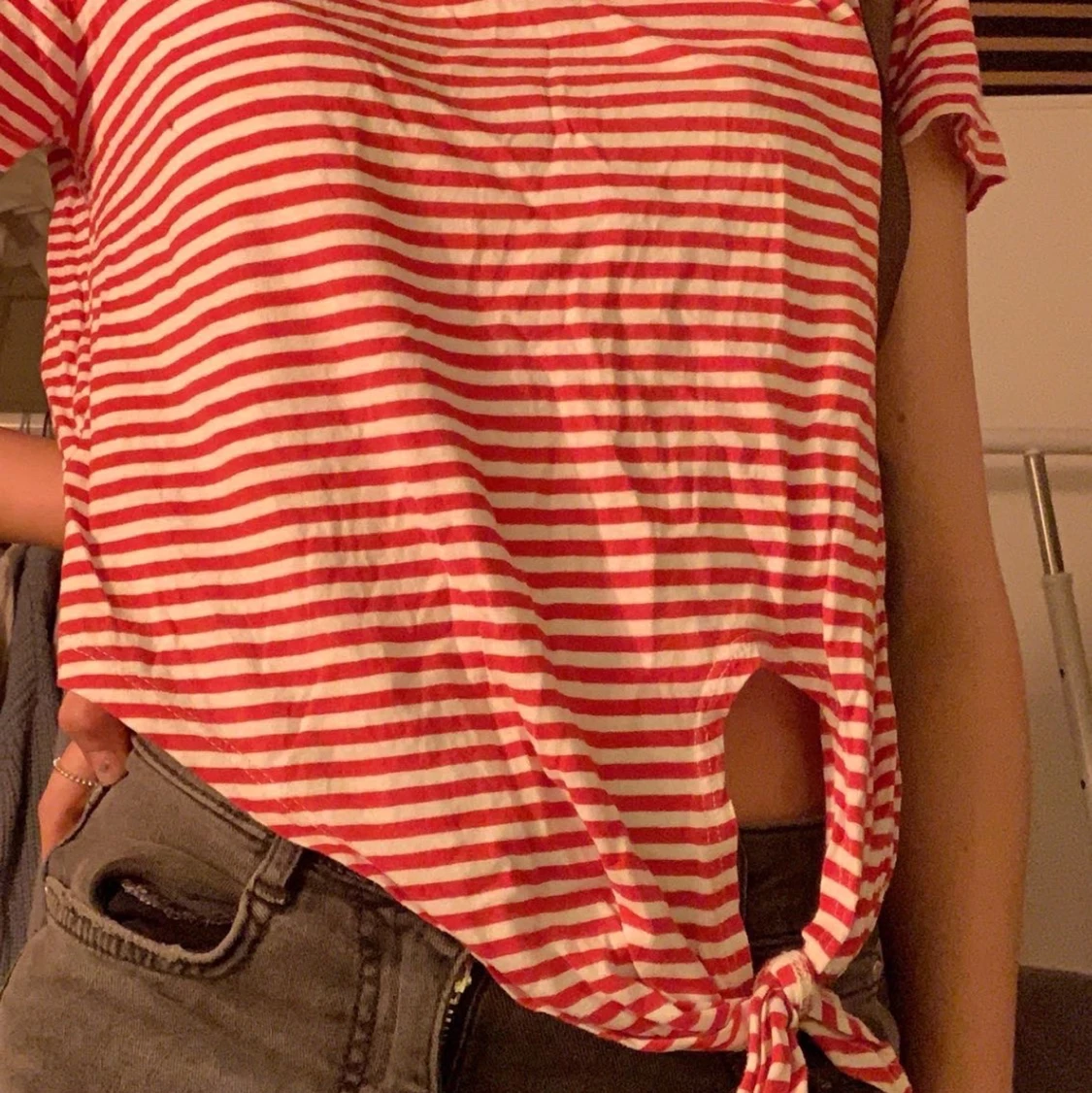 Röd vit randig t shirt/topp 