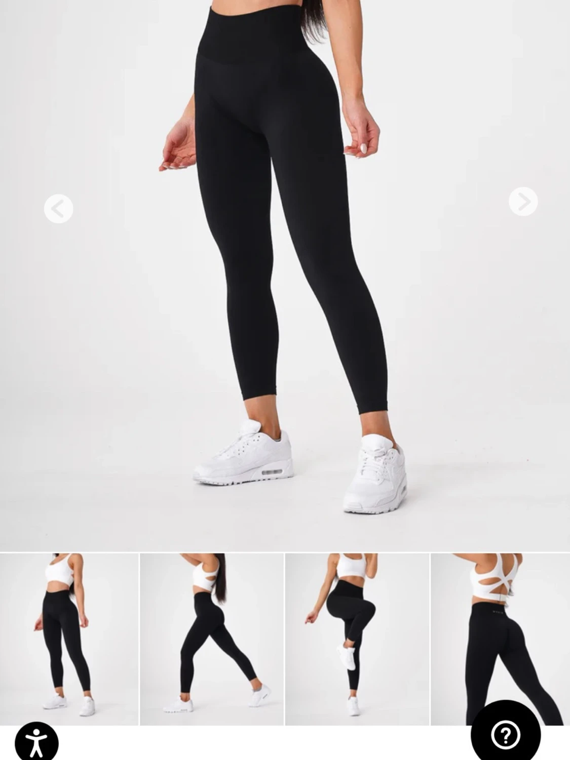 NVGTN Black Solid Seamless Leggings - 2