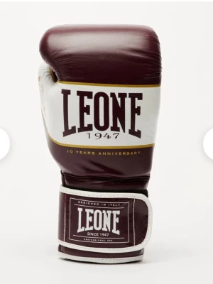 Leone boxningshandskar vinröd/gul - Snygga boxningshandskar från Leone i vinrött, vitt och guld 14oz. Handskarna är tillverkade i slitstarkt läder och har ShockX-dämpning för extra skydd. Perfekta för både träning och sparring. Justerbar kardborrestängning för bra passform. Använt ca 10 gånger. Nypris 1099kr. Pris kan diskuteras vid snabb affär.