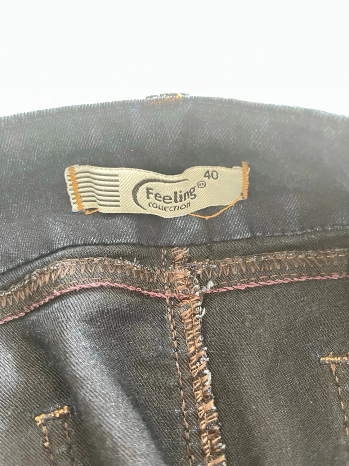 Mörkblå jeanskjol med fickor - 3