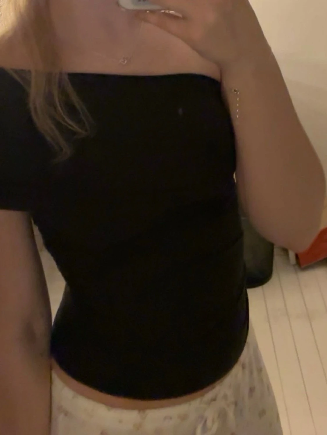 Svart one shoulder topp - 2