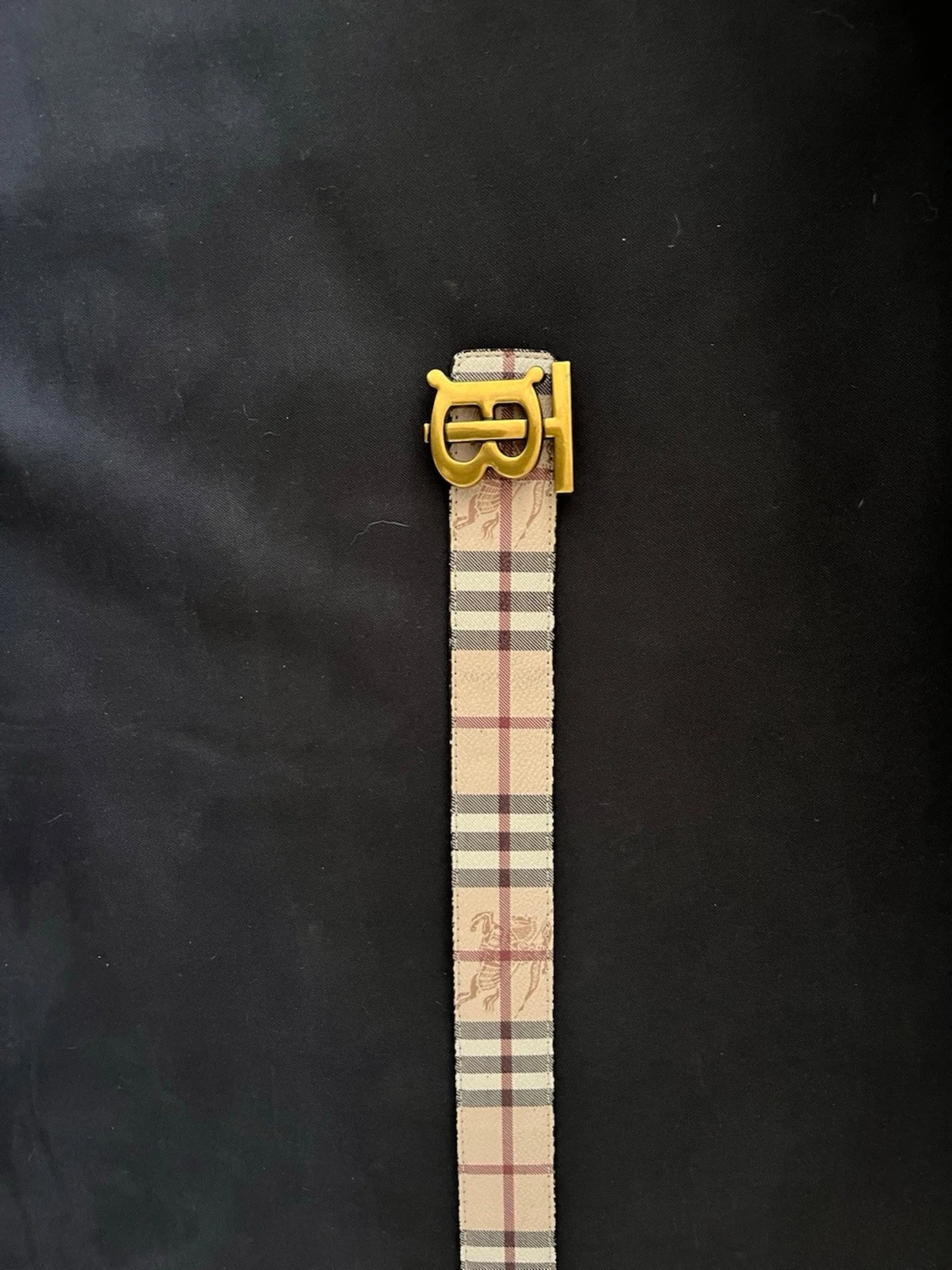 Beige rutigt Burberry-bälte