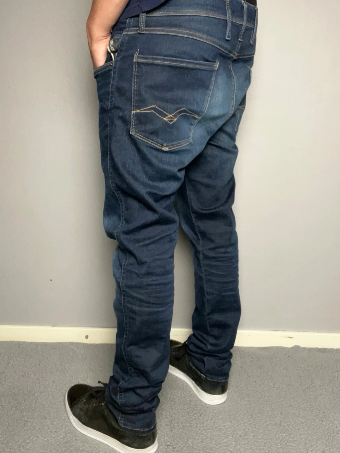 Mörkblå replay hyperflex jeans - 1