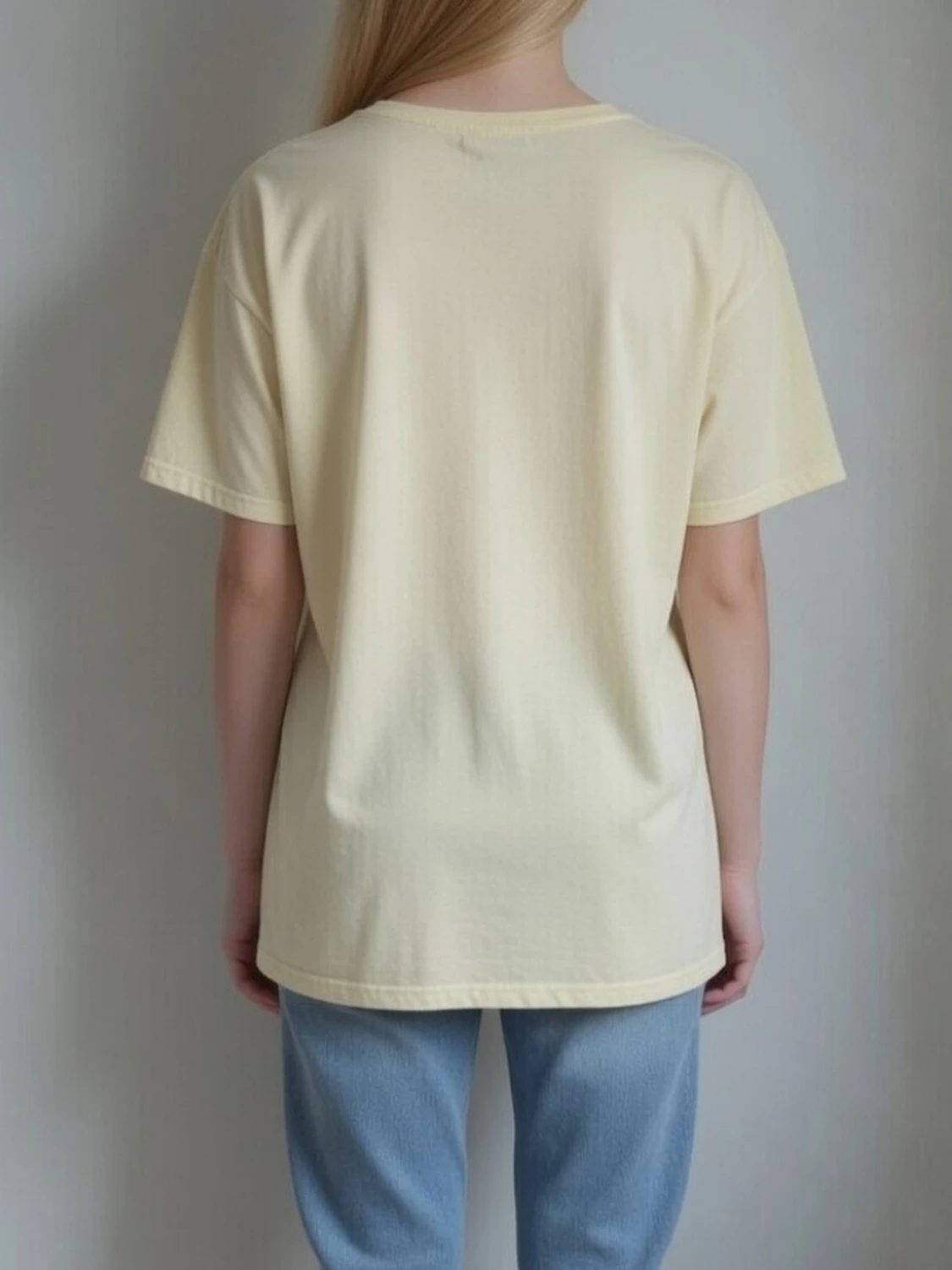 Ljusgul topp / Tshirt med djuransikte. Bomull. Luftig. Strlk: XS-SMALL. - 1