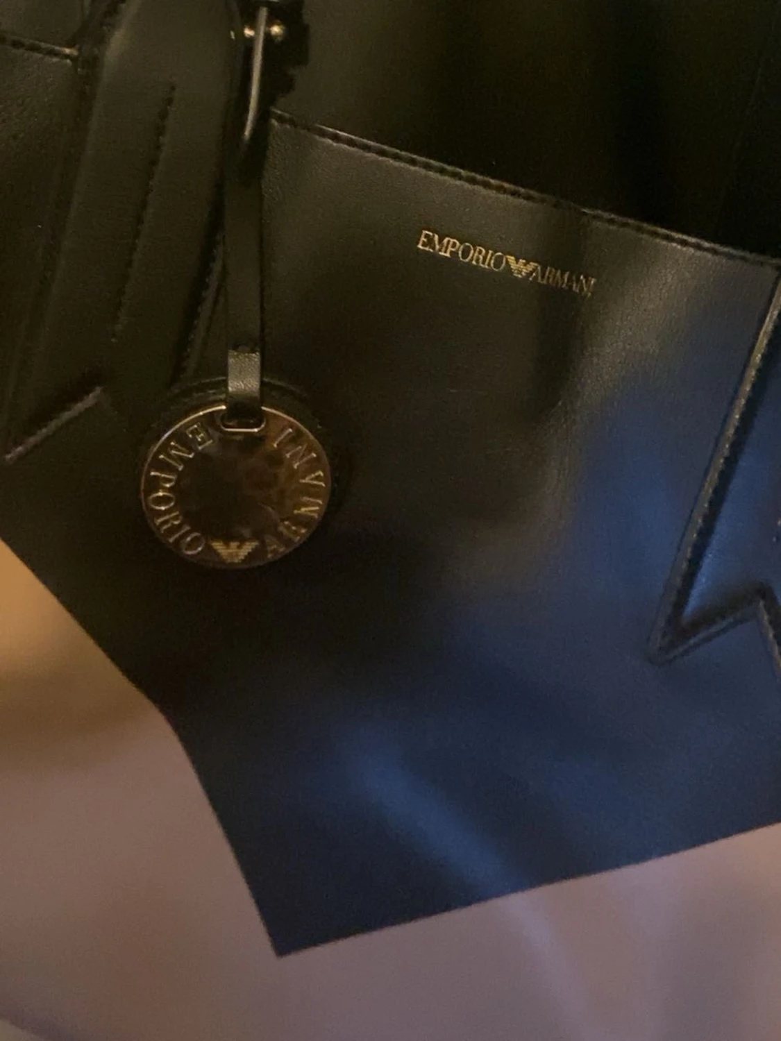 Emporio Armani shoppingväska svart/beige - 2