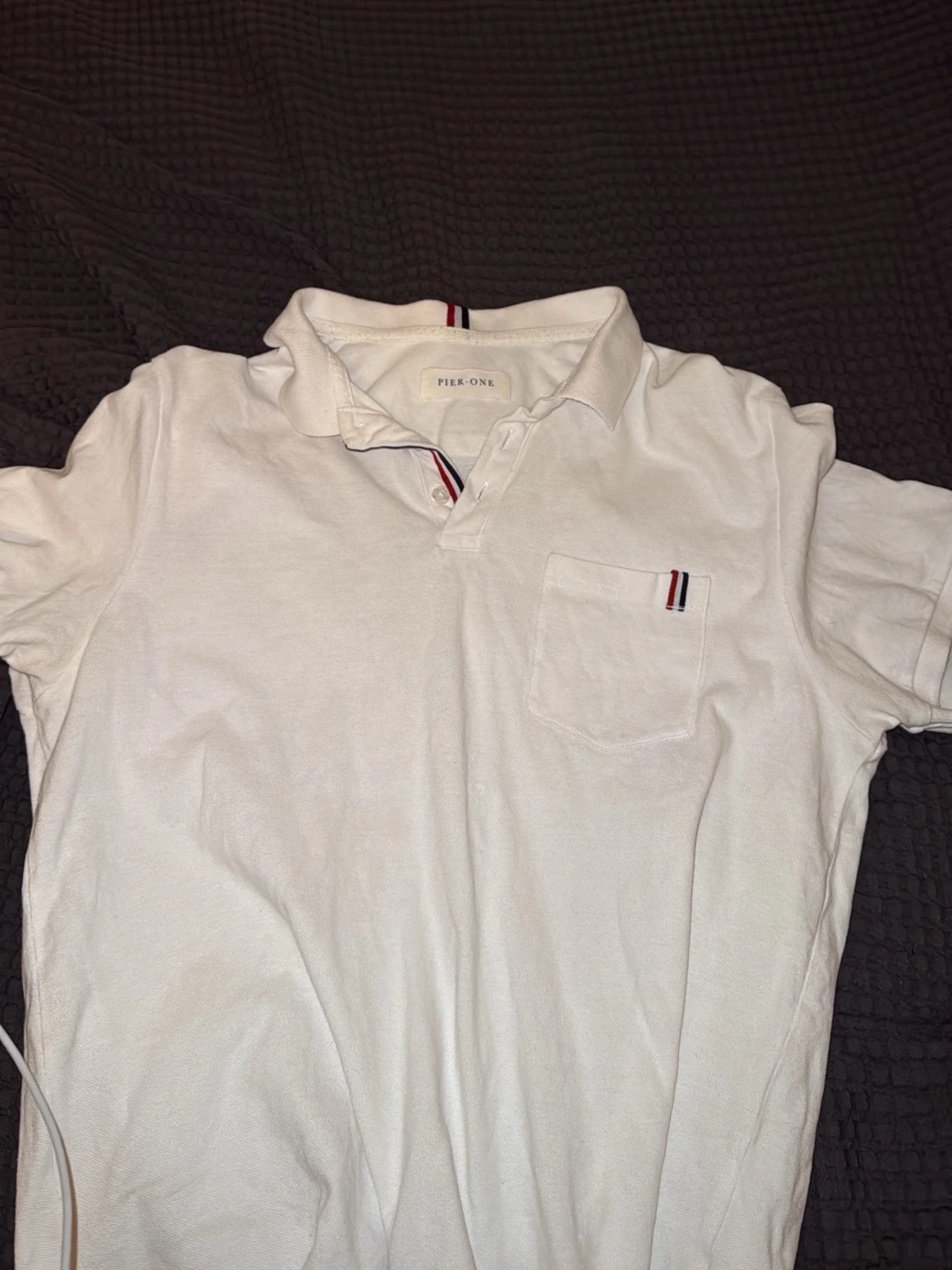 Vit pikétröja från Pier One