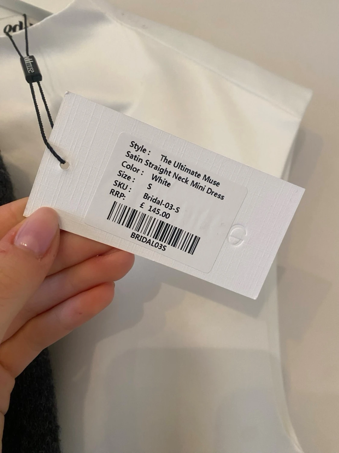 Vit satin kortklänning Oh Polly - 1