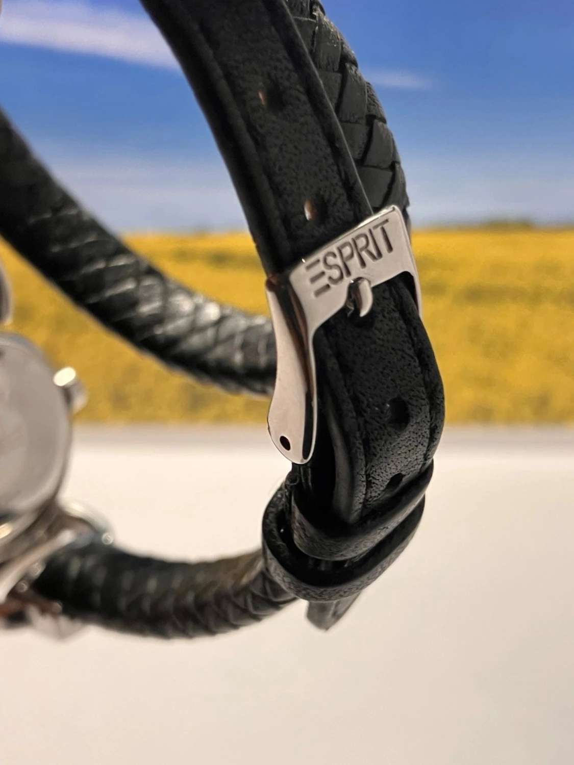 Esprit Damarmbandsur med svart flätat band - 6