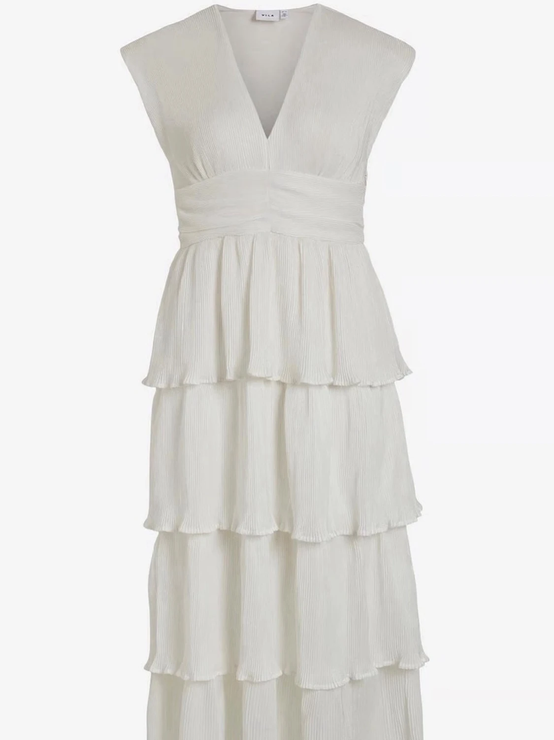 Vit långklänning med volanger  - 1