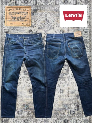 Vintage Levis 605 Faded - Ett par lite inslitna Vintage Levis 605or. Som kommer få karaktär och bli ruggigt feta vid mer användning👖🪡 Storlek uppskattas till W31 x L32 Mått 📐  Midjemått: 42cm Längd: 103cm Benöppning: 18,5cm  Kom gärna med Frågor och Seriösa Bud📨🧞
