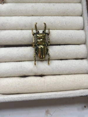 Guldfärgad ring med insekt - Justerbar skalbagge ring i guld. 