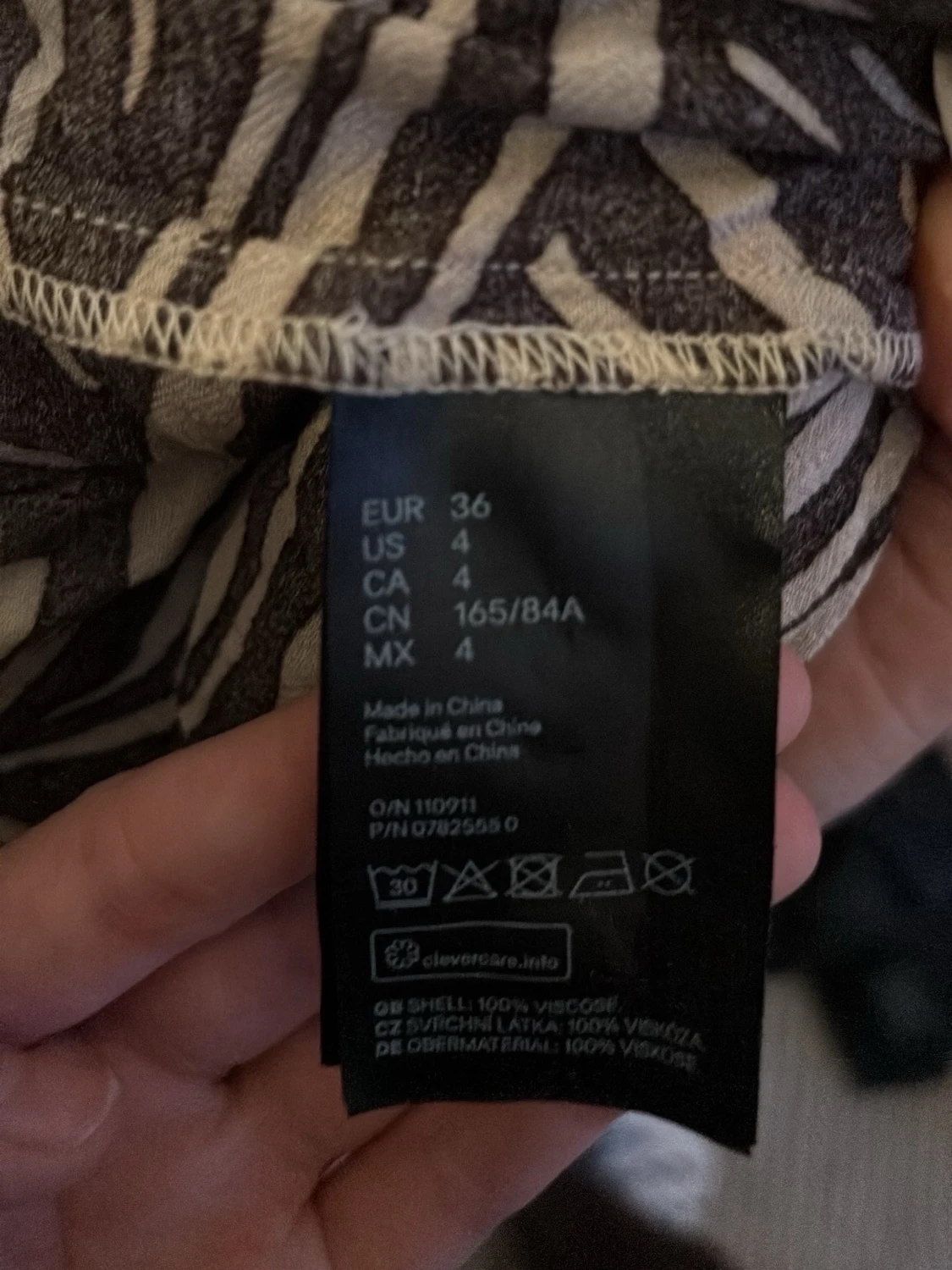 Kort zebra-klänning med resår - 2