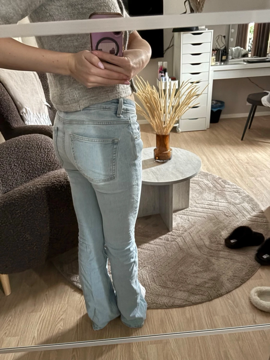 Ljusblå bootcut jeans - 1