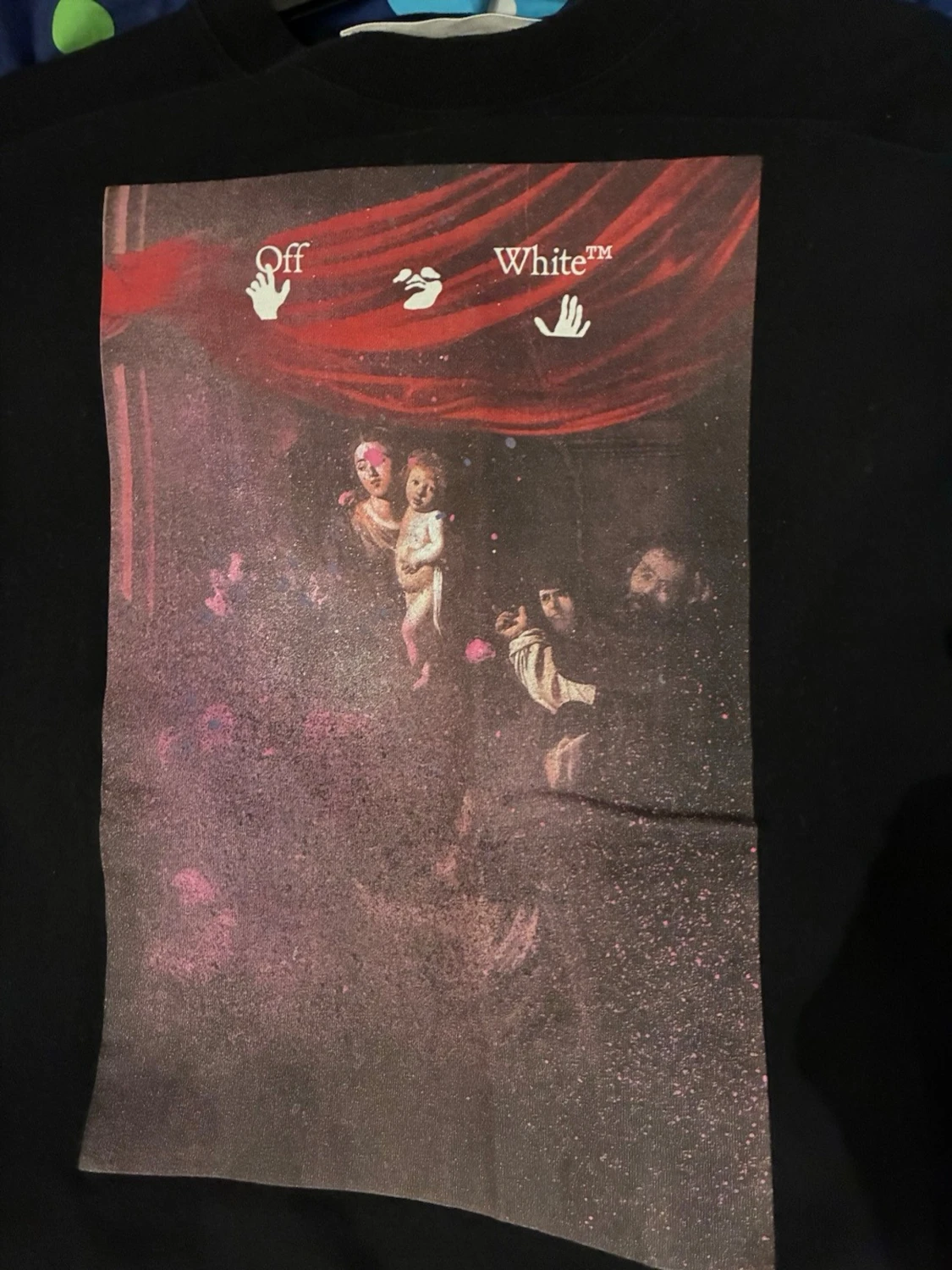 Svart Off-White t-shirt med konsttryck - 1