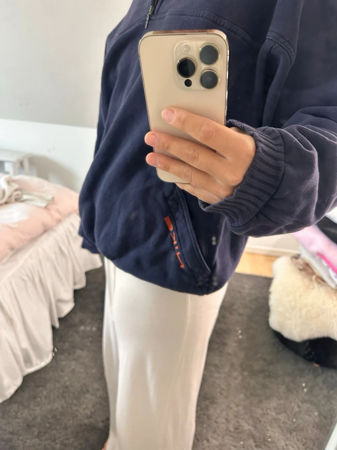 Vintage Mörkblå halfzip från Nike - 1