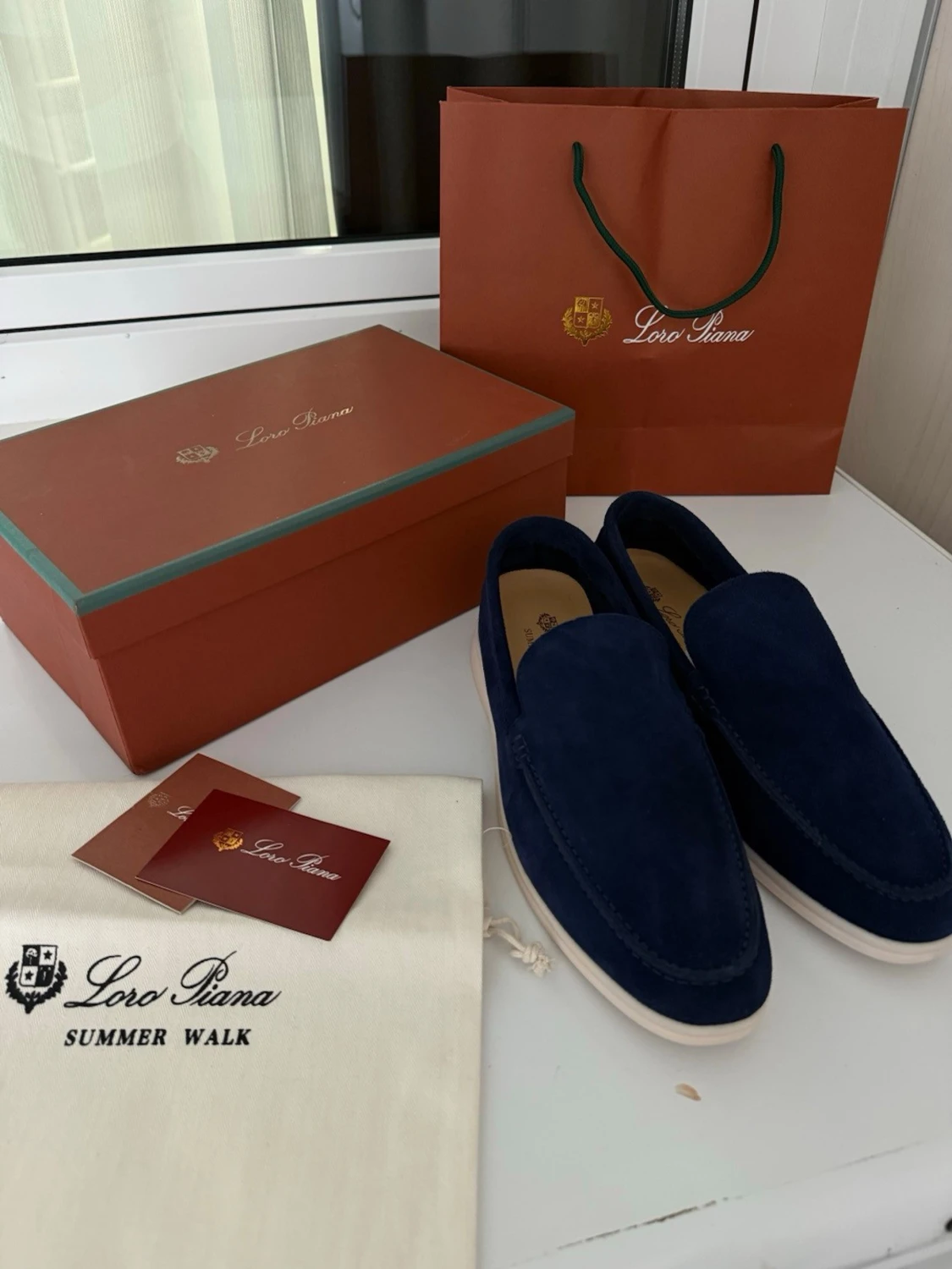 Blå mocka loafers från Loro Piana - 1