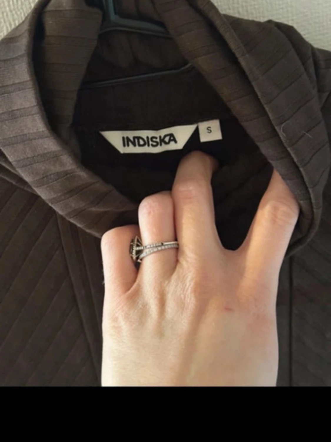 Mörkbrun långklänning med polokrage - 5