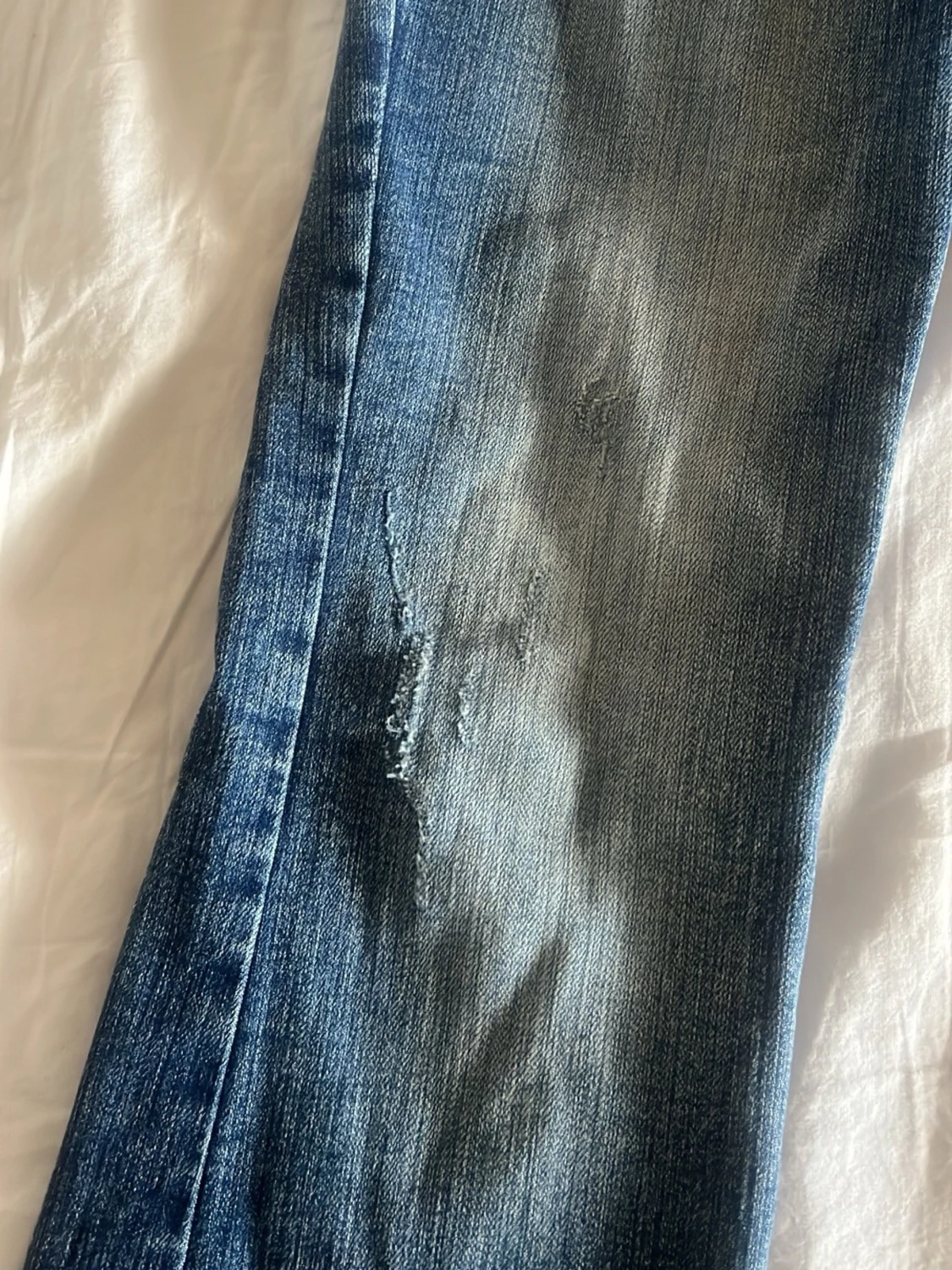 Blå bootcut jeans med låg midja - 5