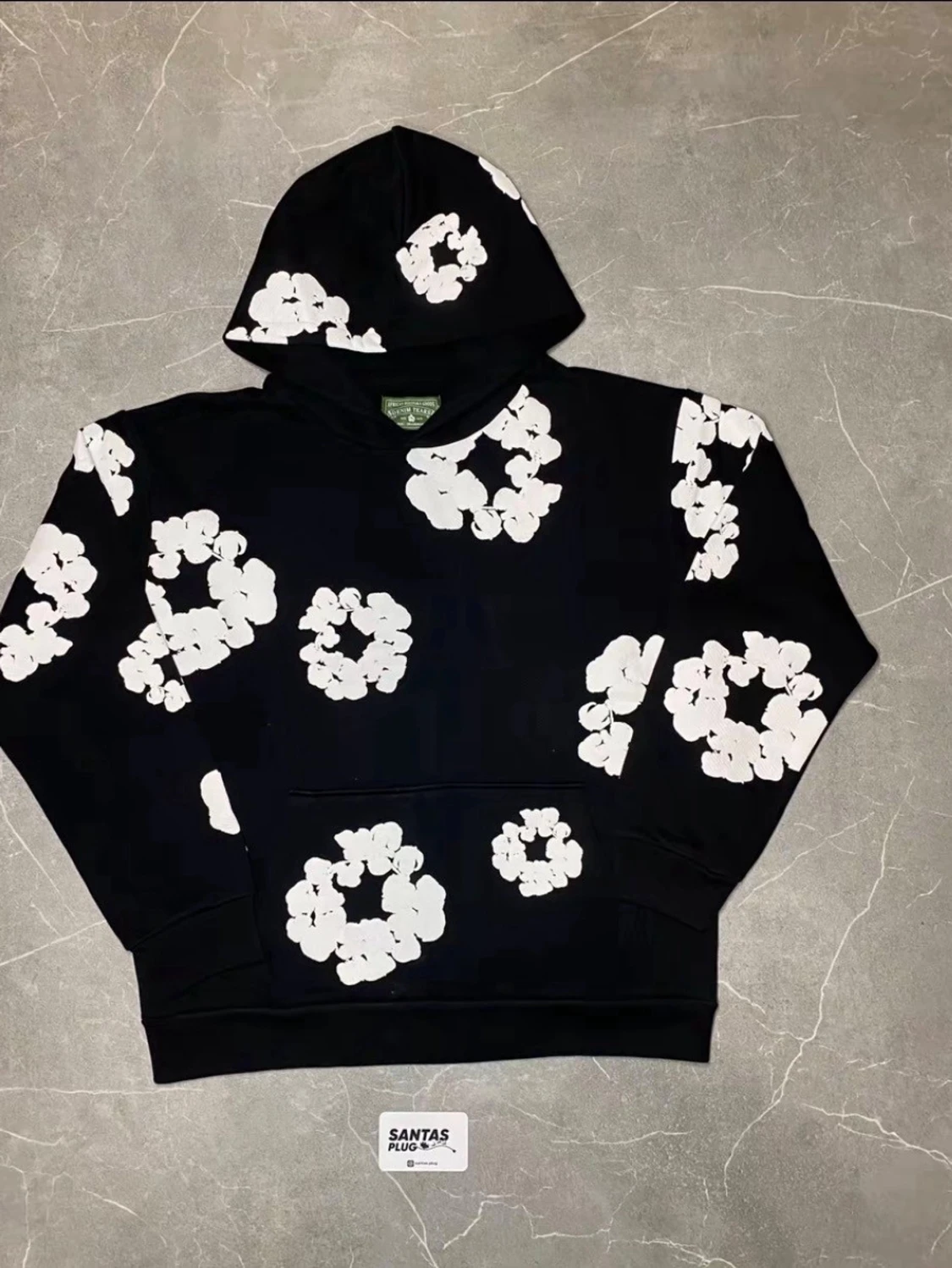 Svart denim tears hoodie