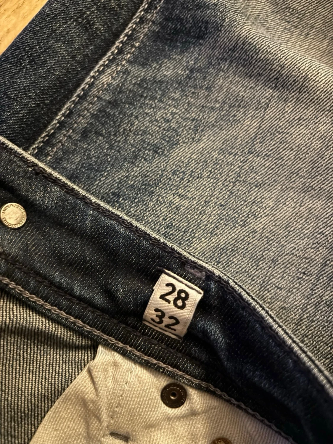 Blå slim fit jeans med slitningar - 5