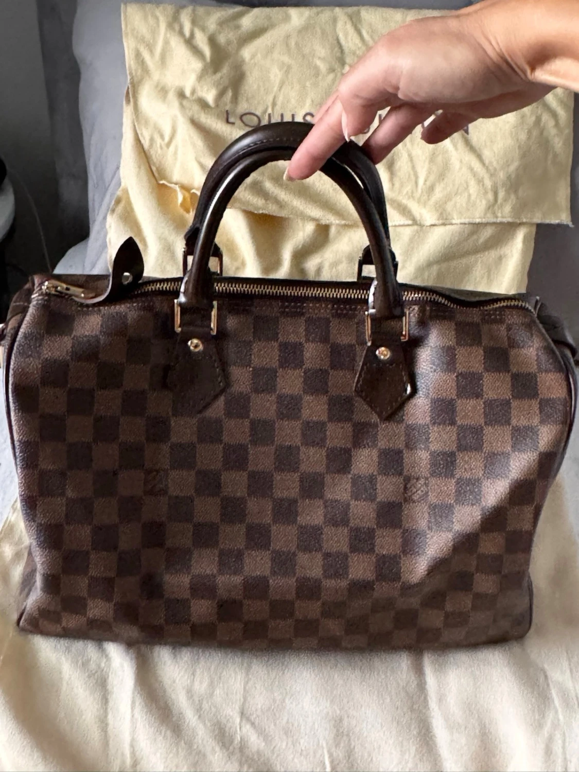 brun Damier handväska