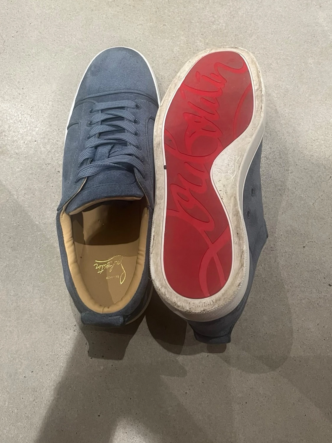 Blåa sneakers från louboutin - 3