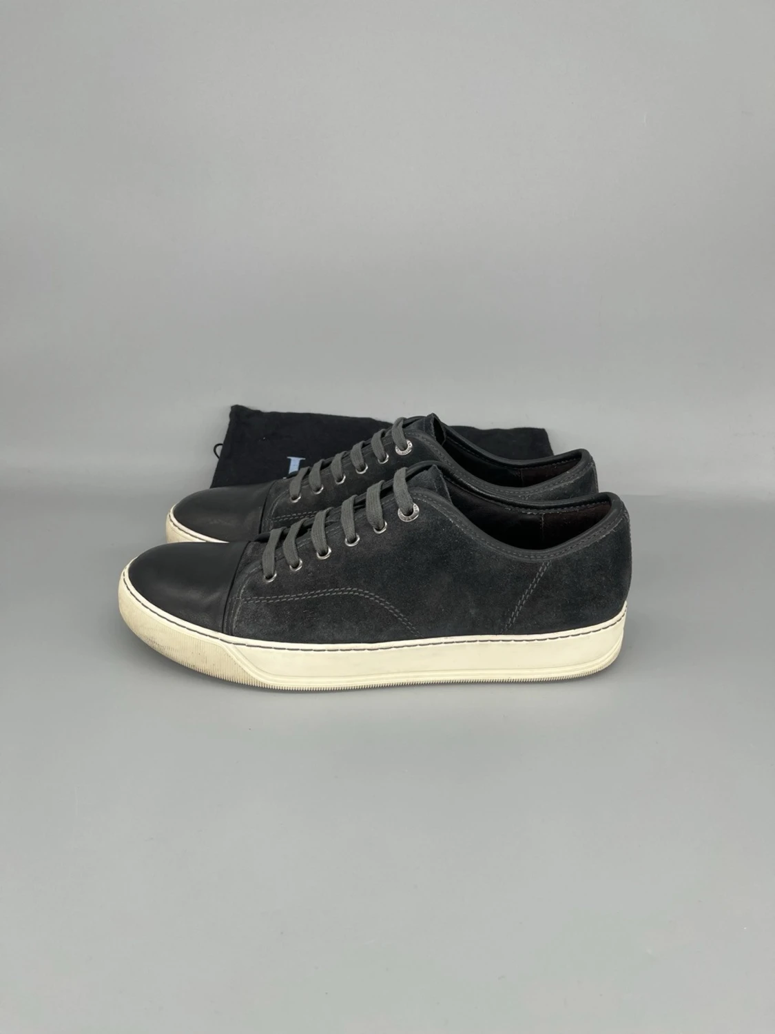 Lanvin Dbb1 Nappa Cap Toe Skor Elephant Grå