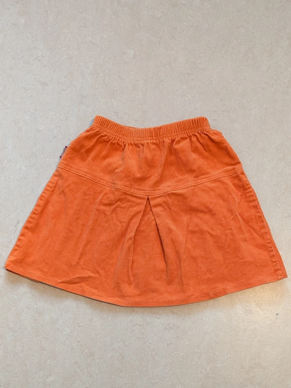 Orange manchesterkjol med bälte - 2