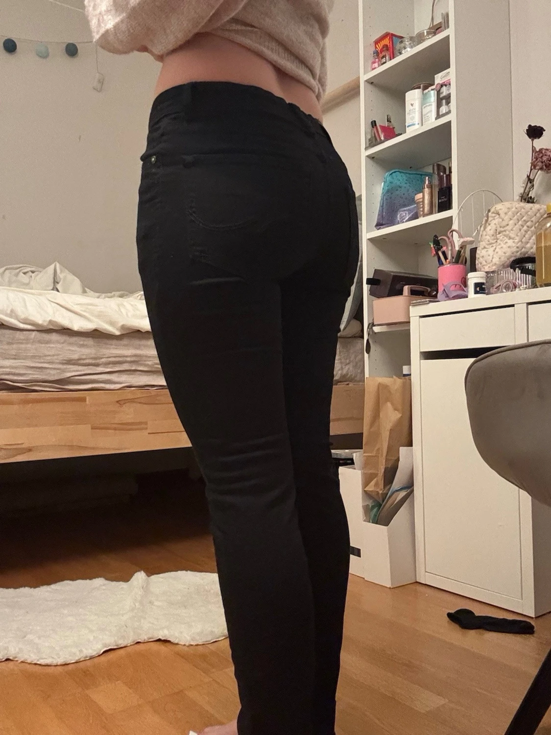 Svarta skinny jeans med hög midja - 1