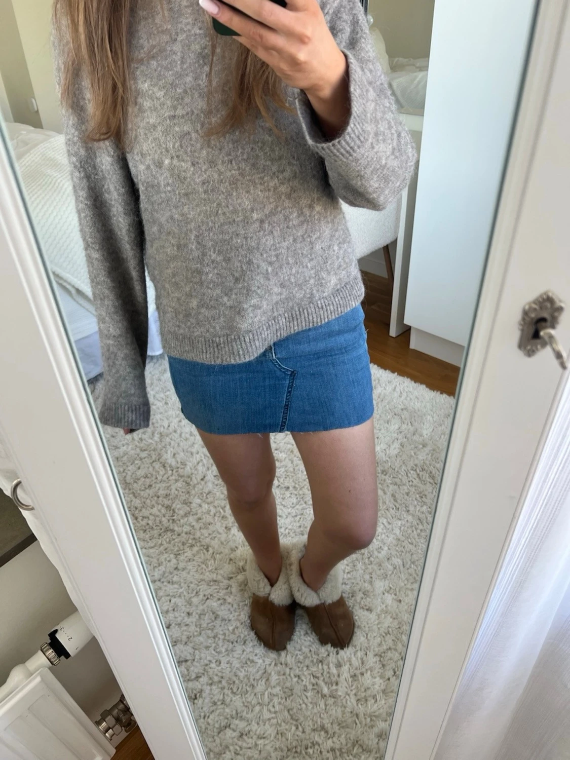 Blå jeanskjol i kort modell - 2