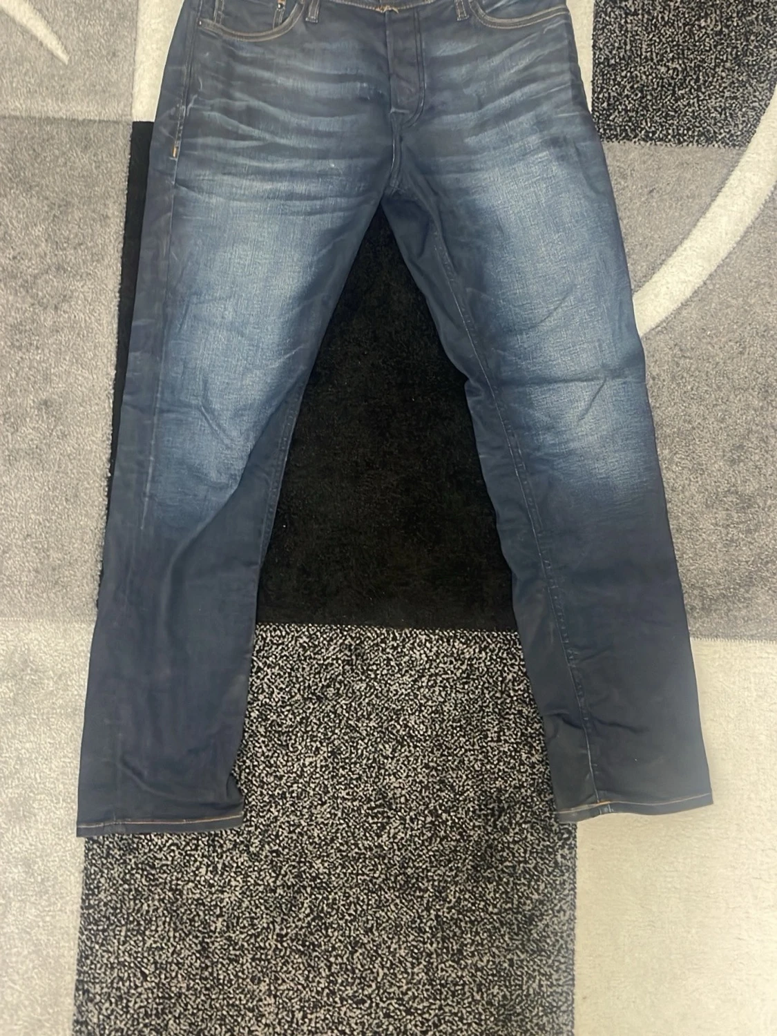 Jack & Jones Mörkblå raka jeans