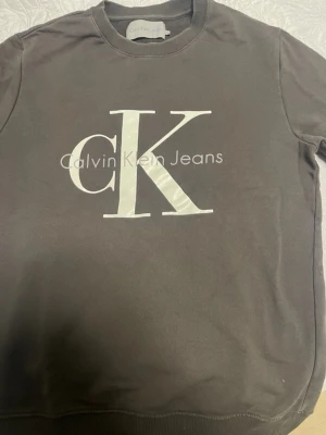 Svart  sweatshirt från Calvin Klein Jeans - Snygg brun sweatshirt från Calvin Klein Jeans med stort vitt CK-tryck på bröstet. Tröjan har rund halsringning och ribbade muddar vid ärmslut och nederkant. 
