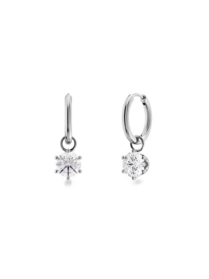 Crown Hoops Silver - Silver örhängen med diamant sten. De är blankt rostfritt stål, nickelsärkert och vattentåliga. Storlek: på dekoration 5 mm, kubisk zirkonia. Köpta från Edblad för 349kr, aldrig använda 💗