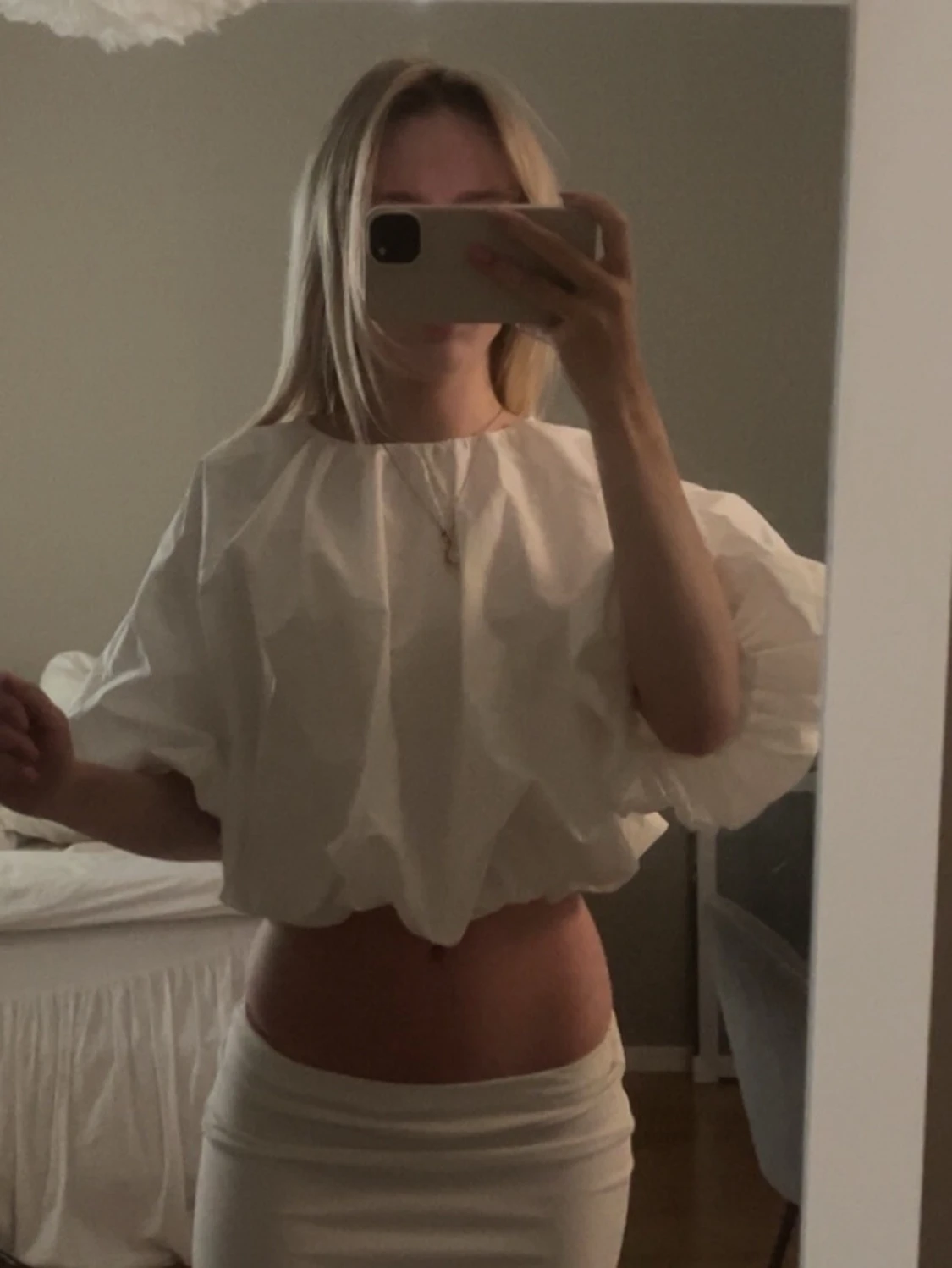 Viral vit puff tröja Zara