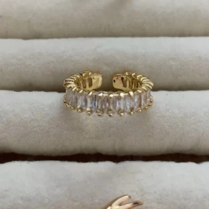 Guldfärgad diamant ring  - Justerbar 