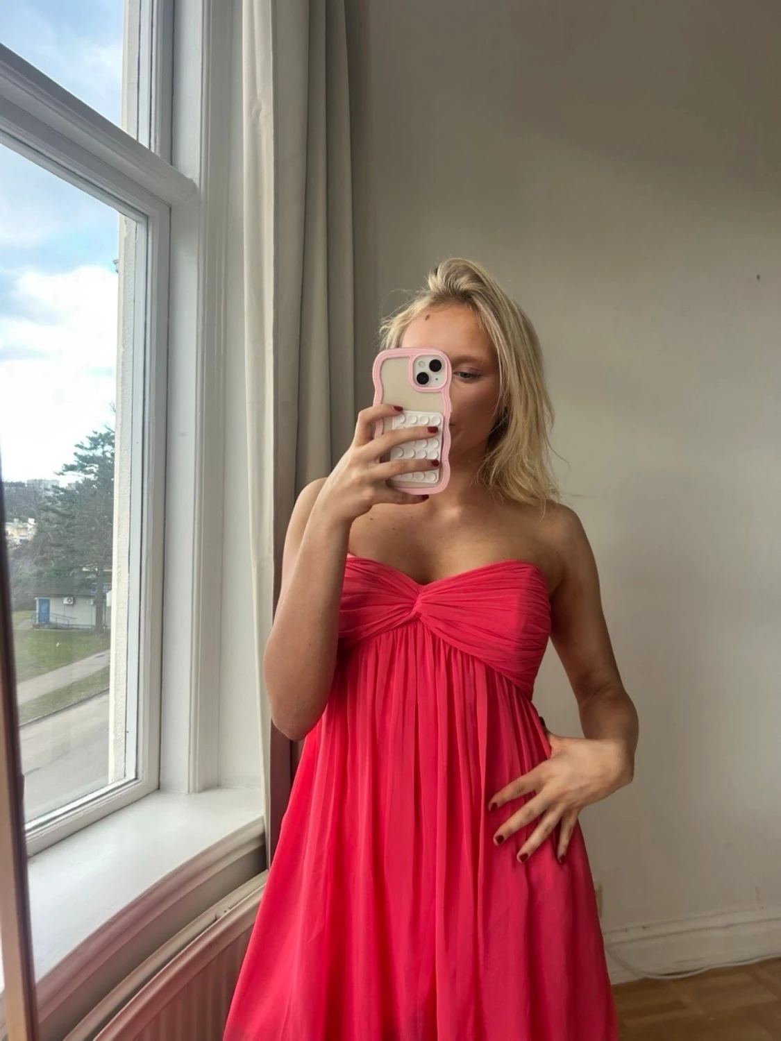 Axelbandslös rosa kortklänning💖💖✨ - 1