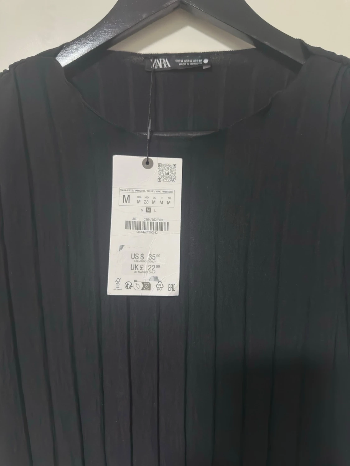 Svart plisserad blus från Zara - 6