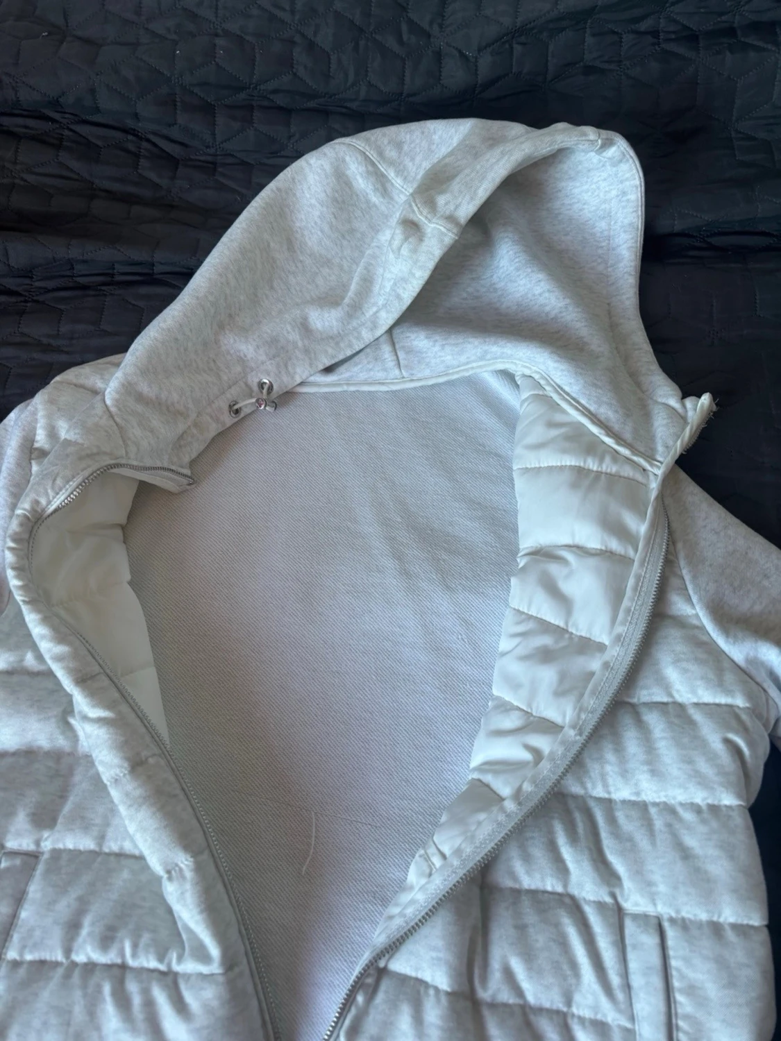 Ljusgrå / vit cardigan - 1