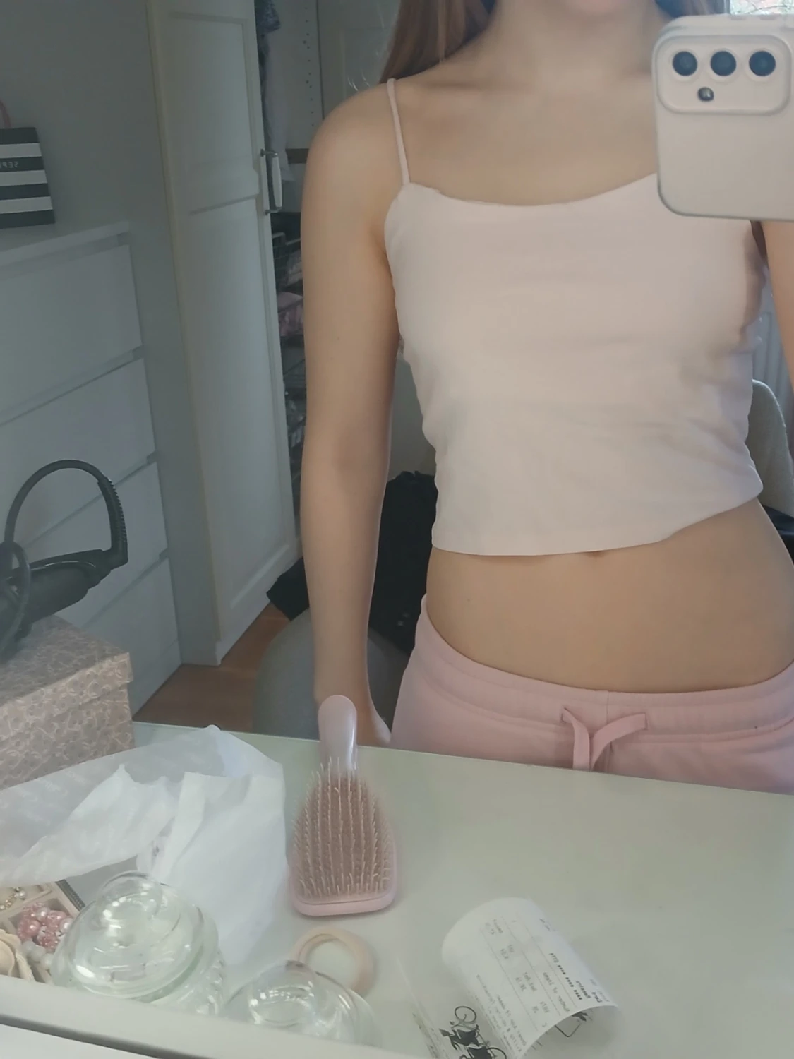 Ljusrosa croppad linnetopp